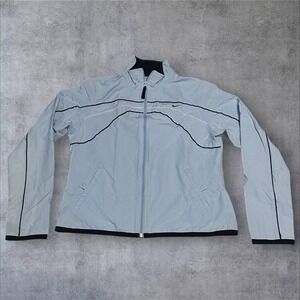 Vintage Nike Womens Track Jacket Cotton Poly Sz M Blue (gray tag) Baby Blue Read